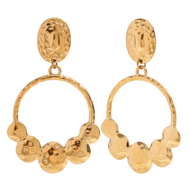 Evie Hammered Big Drops | 18K Plated