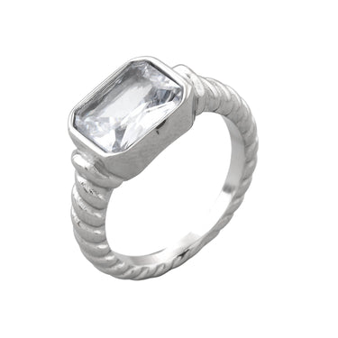Silver Mod Stone Ring | 18K Plated