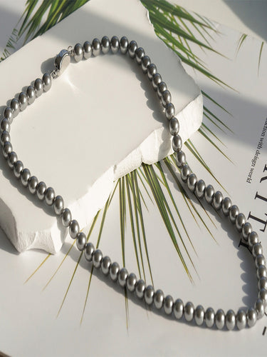Grey Pearls Beaded Necklace