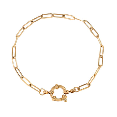 Link Chain Bracelet with Openable Clasp | 18K Plated