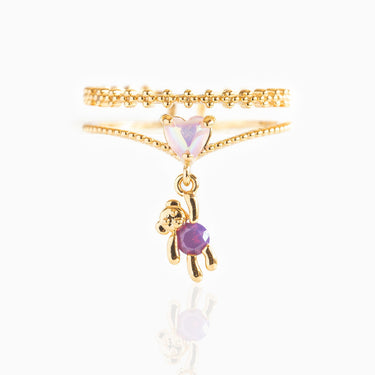 Teddy Love Heart Ring | 18K Plated