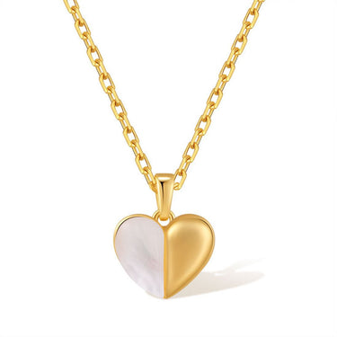 Shell n Gold Duo Heart Pendant | 18K Plated