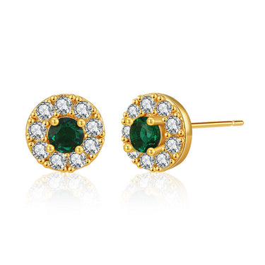 Gaby Green Studs | 18K Plated
