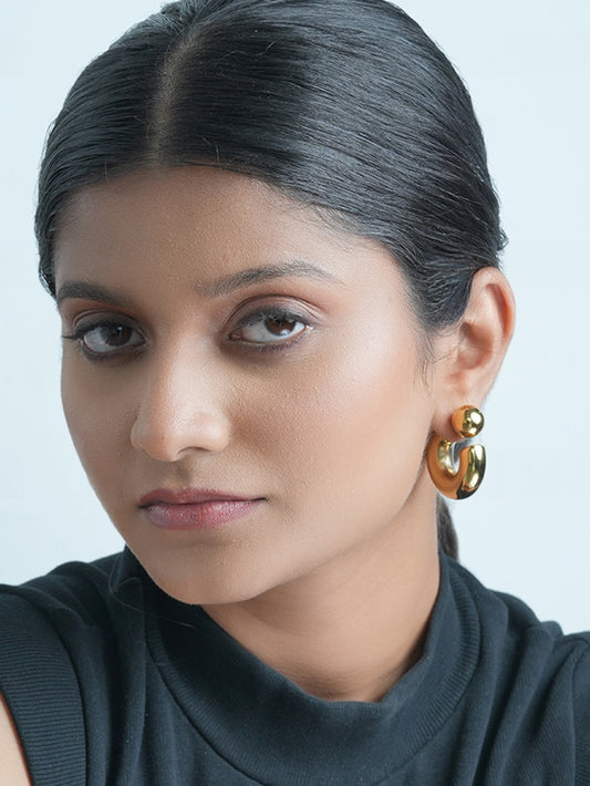 Carla C-shaped Half Hoops | 18K Plated