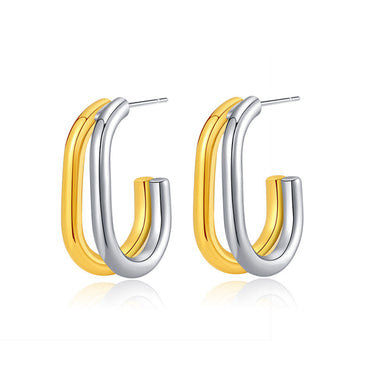 Parry Two Toned Twisted Half-Hoops | 18K Plated