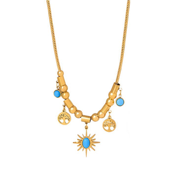 Celestial Grove Charm Necklace | 18K Plated