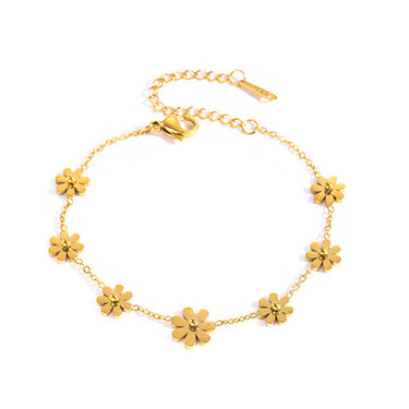 Floral Bloom Charm Bracelet | 18K Plated