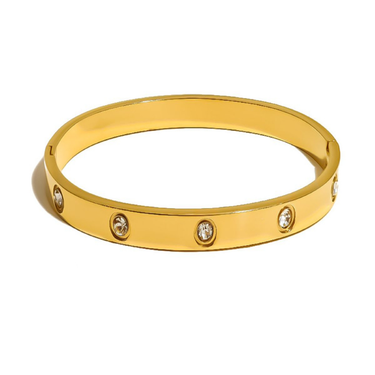 Round Zircon Bracelet | 18K Plated