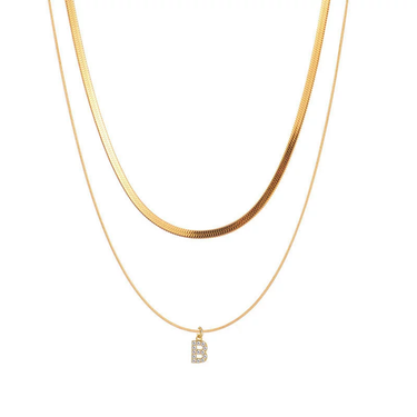 Initial B Layered Necklace