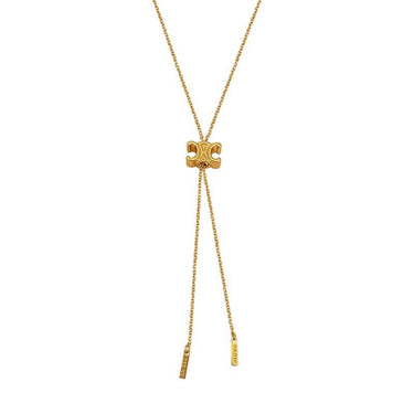 Double Crescent Lariat Necklace | 18K Plated
