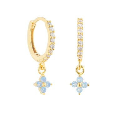Bluebelle Floral Hoop Drops | 18K Plated