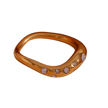 Zircon Wavy Ring | 18K Plated