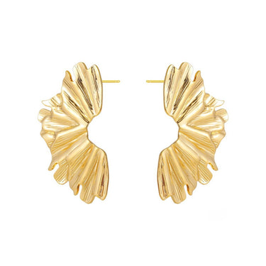 Aurelia Ruffled Wing Studs | 18K Plated