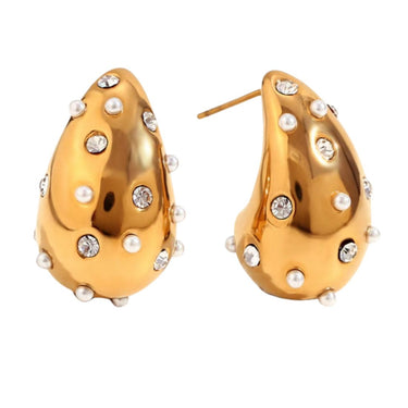 Serena Encrusted Teardrop Earring | 18K Plated