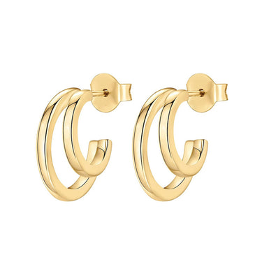 Twin Half Hoop Earrings | 14K Plated
