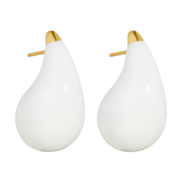Pristine White Big Teardrops | 18K Plated