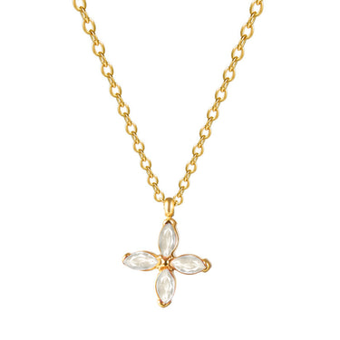 Floral Sparkle Pendant | 18K Plated