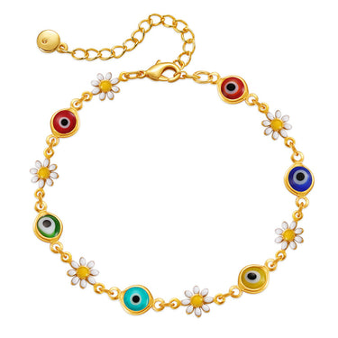 Ayla EvilEye n Daisy Bracelet | 18K Plated