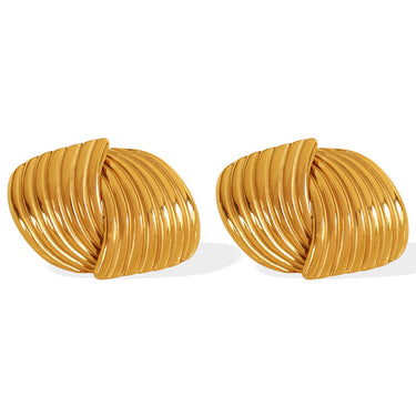 Rosette Textured Studs | 18K Plated