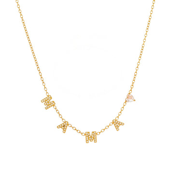 MAMA Love Heart Zircon Necklace | 18K Plated