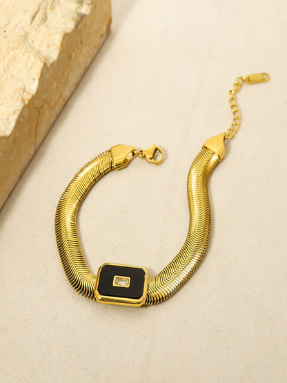Enamel Snake Chain Bracelet | 18K Plated