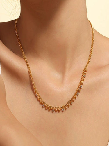 Lunelle Zircon Chain Necklace | 18K Plated