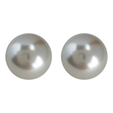 Misty Grey Pearl Studs |Silver Plated