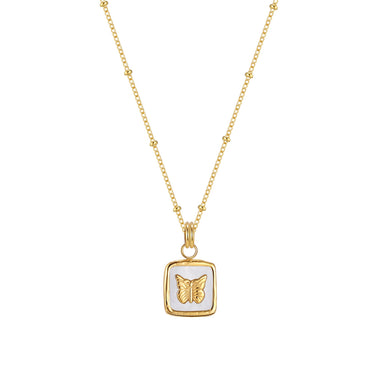White Shell Butterfly  Pendant