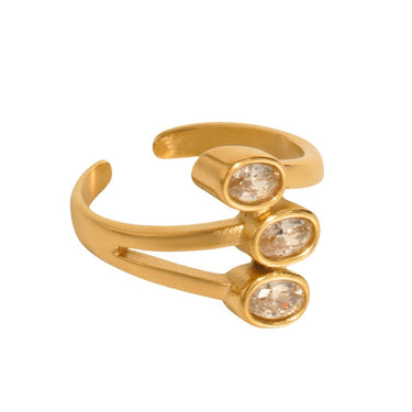 Trio Stone Ring | 18K Plated