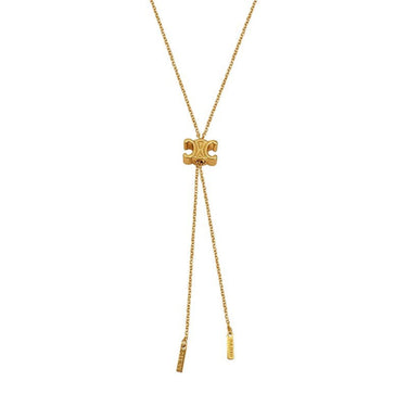 Double Crescent Lariat Necklace | 18K Plated