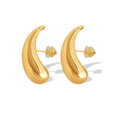 Long Tear Drop Bottega Studs | 18K Plated