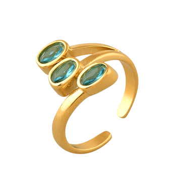 Trio Stone Ring | 18K Plated