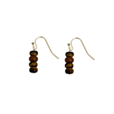 Golden Gaze Natural Stone Drops |Gold Plated