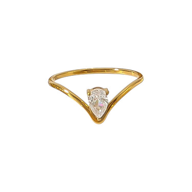 DewDrop Zircon Ring | 18K Plated