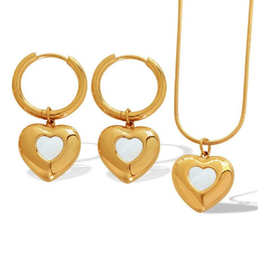 Love Max Heart Pendant and Hoops Set | 18K Plated