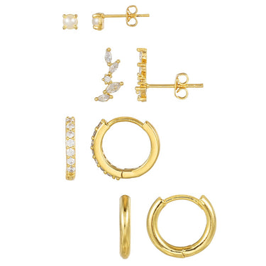 Glowset Zircon Earring Set  | 18K Plated