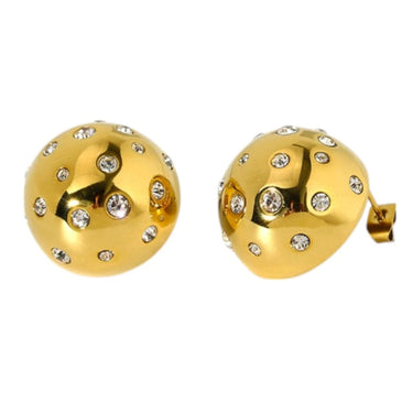 Bold Round Zircon Studs | 18K Plated