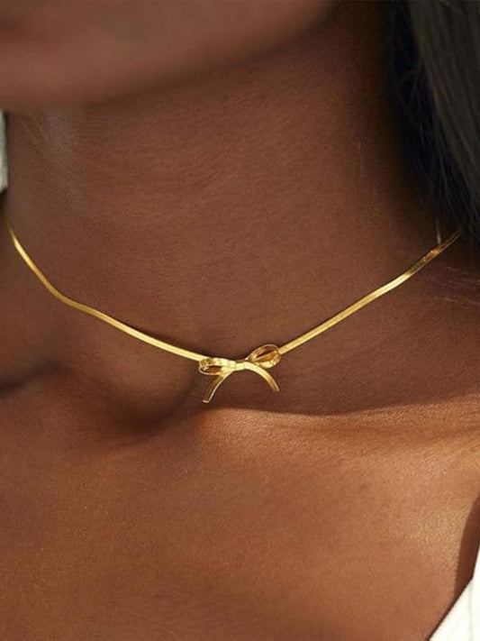 Midas Bow Choker Necklace | 18K Plated