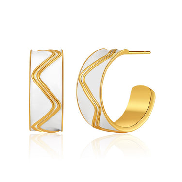 Christina Enamel C Hoops | 18K Plated