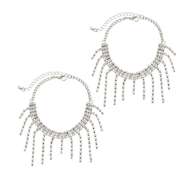 Tassel Rhine Stone Anklet (Set of 2)