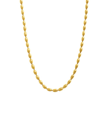 Izzie ricebead chain Necklace | 18K Plated