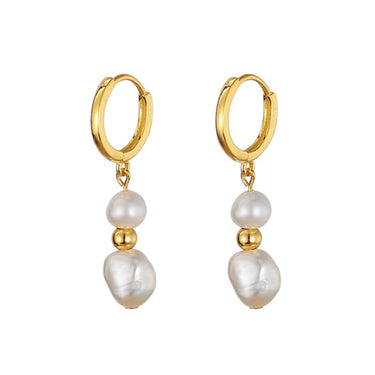 Twin Pearl Drops  |Gold Plated