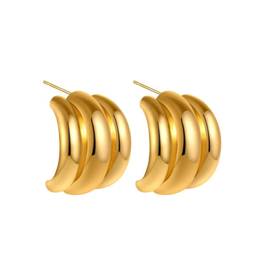 Golden Curves Half-Hoops | 18K Plated