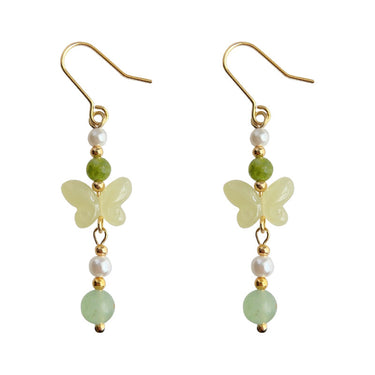 Emerald Flutter Butterfly Drops | Gold Plated