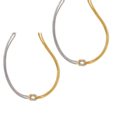 Mens Set of 2 - Two Tone Together Forever Infinity Knot Bracelet | 18K Plated