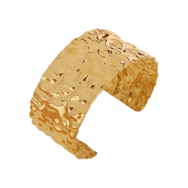 Chunky Hammered Gold Cuff | 18K Plated