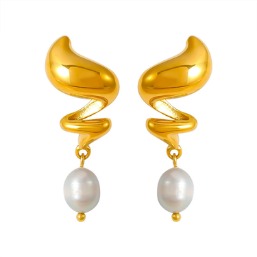 Elowen Pearl Drop Earrings | 18K Plated