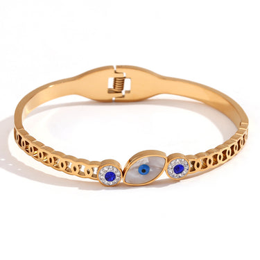 Shell  Evil Eye Bracelet | 18K Plated