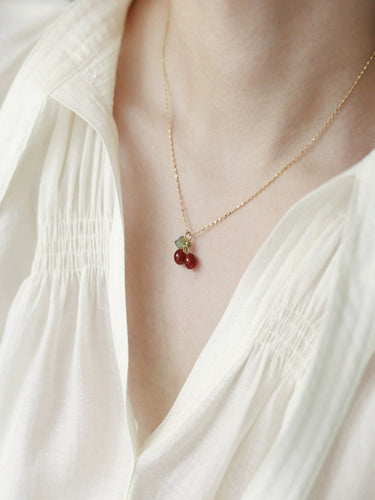 Cherry Kiss Necklace | 18K Plated