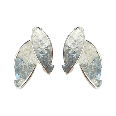 Blush Wave Gradient Oval Studs | Silver Plated